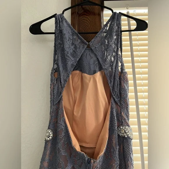 Women’s Lace open back Prom Dress City Studio Size 7 Blue - Picture 7 of 8